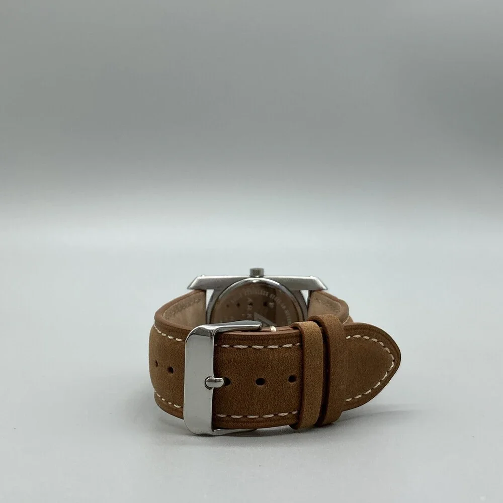 Fossil Arkitekt FS-2782 Men Watch 30mm Brown Leather Stainless Steel New Battery